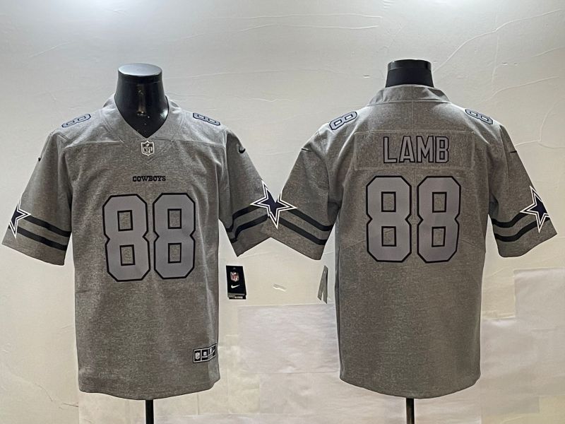 Men Dallas Cowboys #88 Lamb Grey Throwback 2024 Nike Limited NFL Jersey style 0115